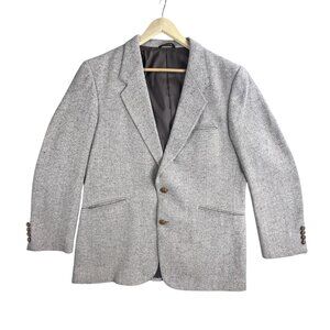 VTG House of Morgan Blazer Mens 44 Herringbone Wool Blend Sport Coat Jacket